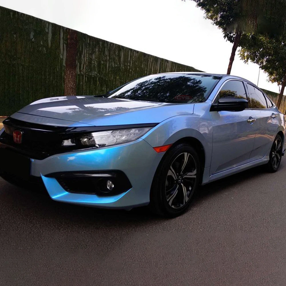 

DELUTION DARK GREY BLUE Vehicle High Quality Vinyl Wrap Film Roll PET Liner Self Adhesive Chameleon Decal Car Decor Wrapping