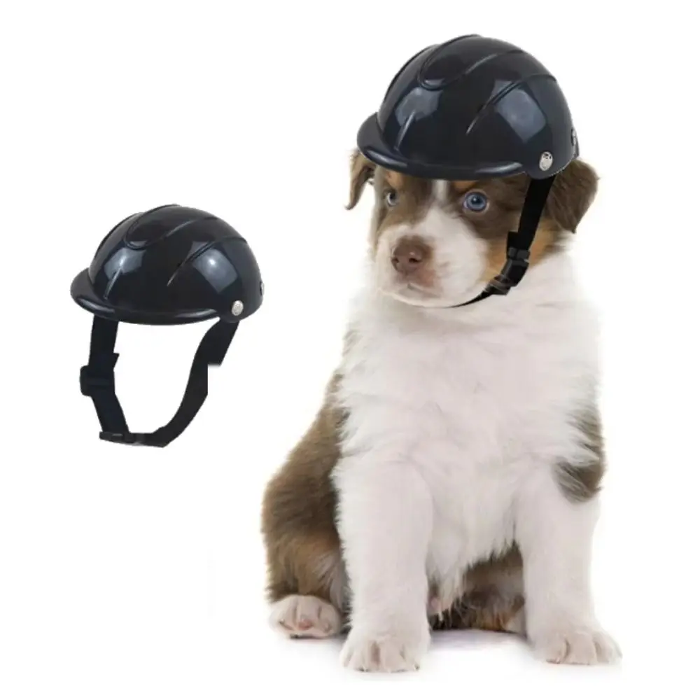 Adjustable Dog Helmet Windproof Wear Resistant Pet Motorcycle Helmet Cap Breathable Plastic Pet Safety Helmets Travel