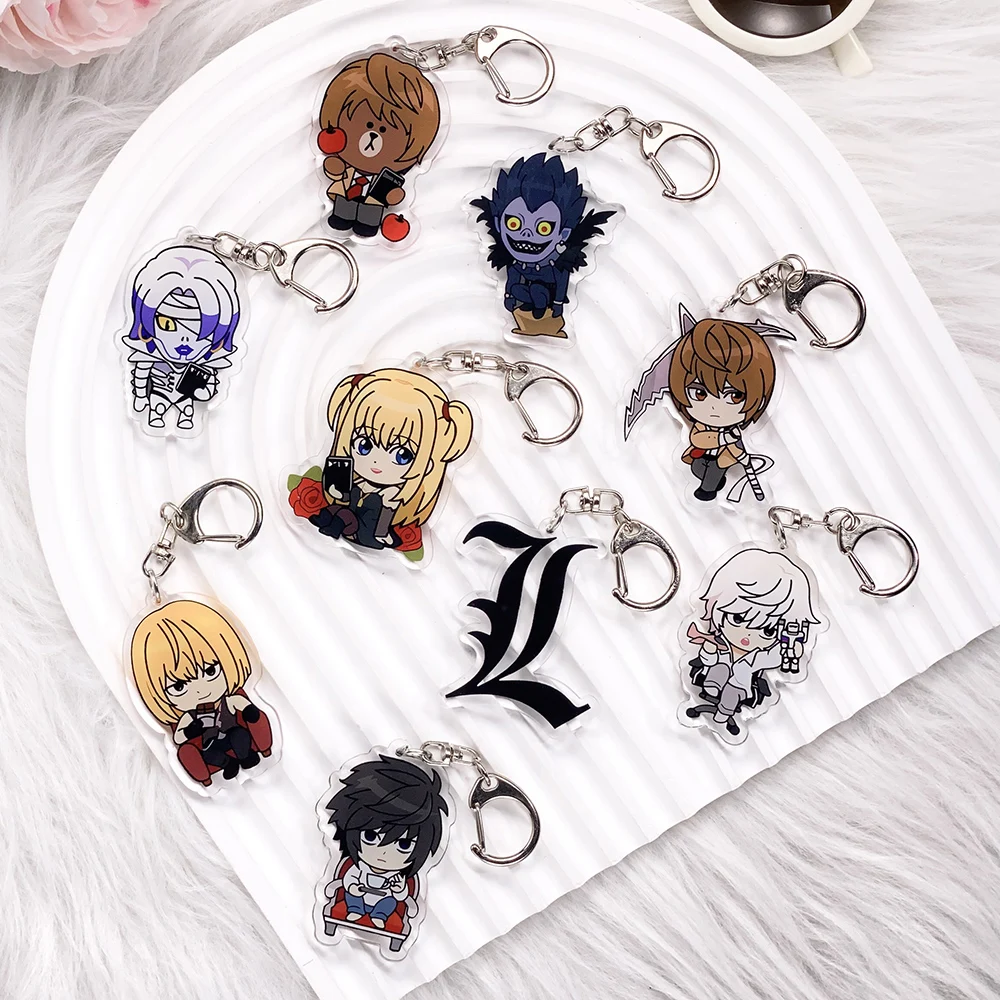 Llavero Acrílico de Anime Death Note, 1/9 Piezas, Dijes Creativos para Bolsos, Accesorios Divertidos, Colgante para Mochila, Regalos para Amigos