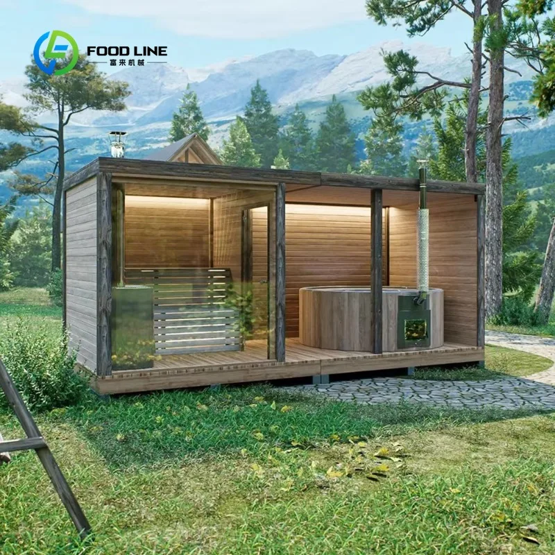 Customized High Quality Comfortable Modern Infrared Outdoor Sauna Steam Room with Shower 6 Person