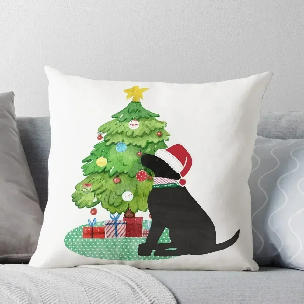 Черная подушка с изображением лабрадора для декора очевидности