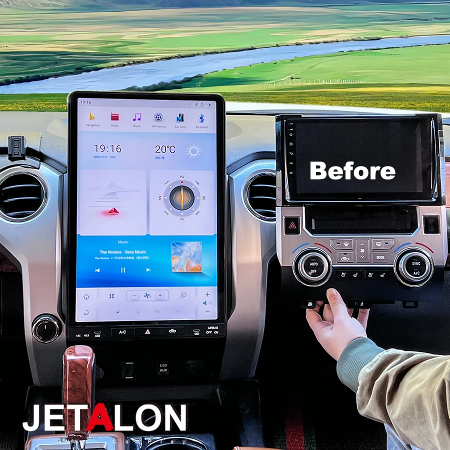 

Для Toyota Tundra 2014-2020 Android Auto сенсорный экран стерео мультимедийный видеоплеер GPS-навигация автомобильный радиоприемник Carplay головное устройство