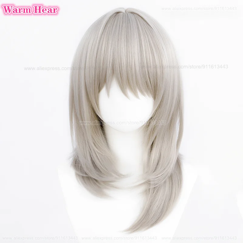 MOMOKA KAWARAGI Synthetic Hair Anime Long 50cm Linen Cosplay Anime Wig With Ear Clip Heat Resistant Hair Halloween Party Wigs