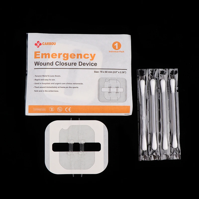 2pcs 7x6cm Zipper Painless Wound Closure Device Suture-free Wound Dressing Closure Strips Kit Emergency Laceration Closures