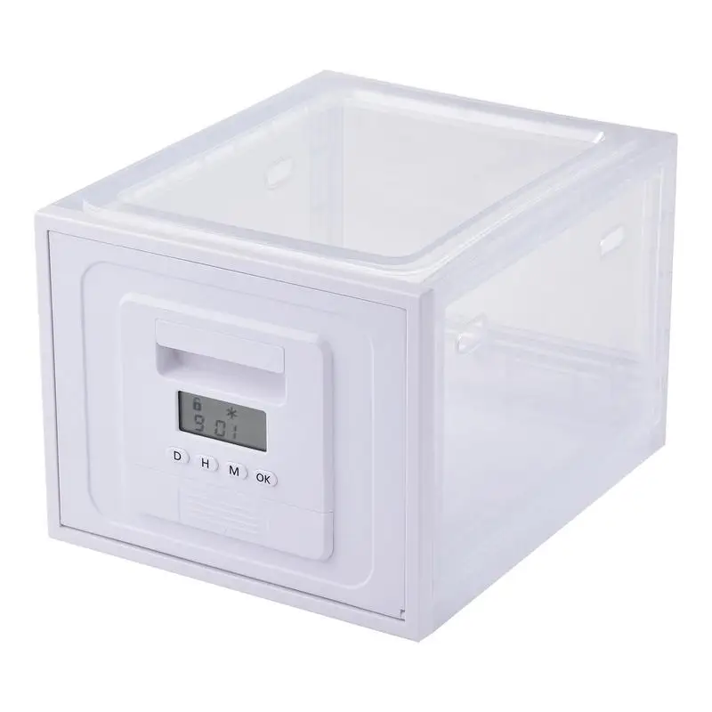 Digital Lock Box for Safe Medication Compact and Hygienic Transparent Box for Food, Drugs and Home Safety Childproof Storage Bin