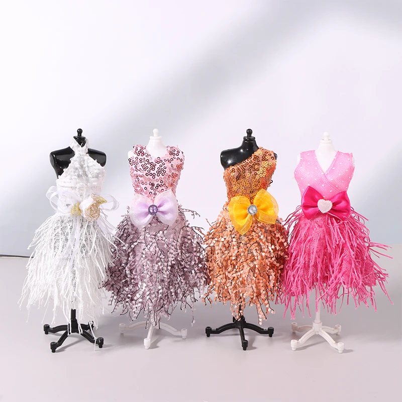 Doll Clothes For 30CM Doll Clothes Evening Gown Trailing Skirt Wedding Dress Princess Dress Dollhouse Decor Accessories Girls