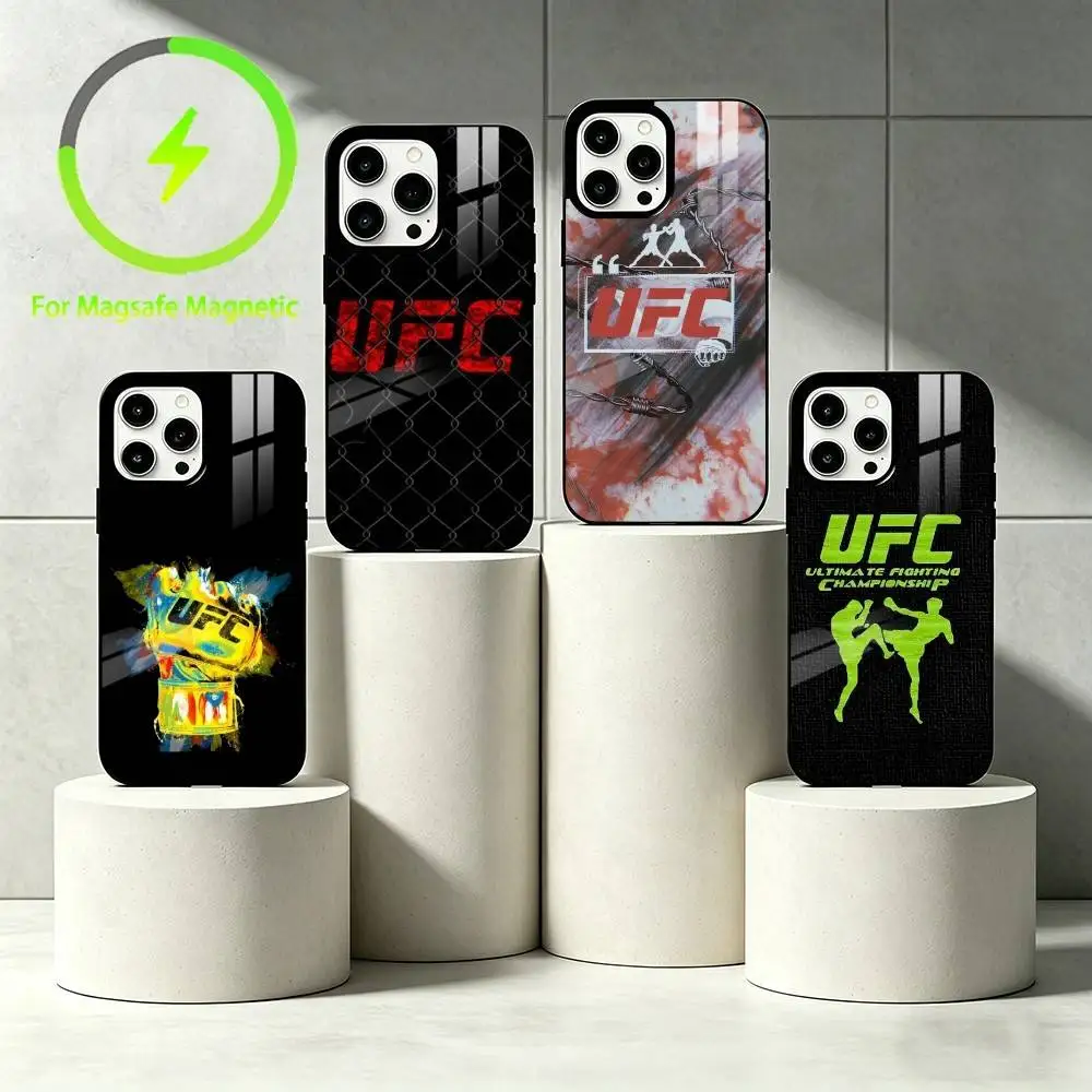 

U-UFC Logo Phone Case For iPhone 17,16,15,14,13,12,Plus,Pro,Max For Magnetic Wireless Charge