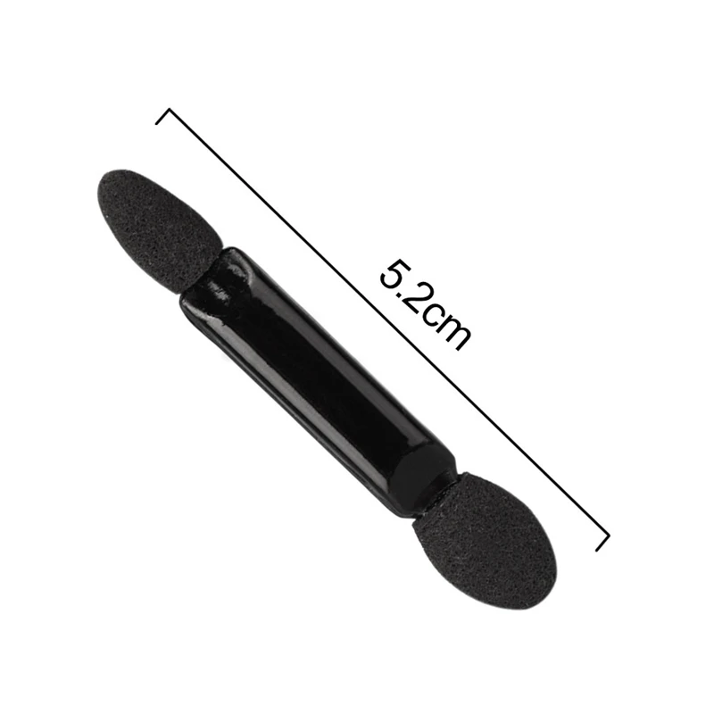 100 pçs esponja de duas cabeças pincéis de sombra de olho varas descartáveis aplicador de sombra preta para mulheres ferramentas de maquiagem cosmética