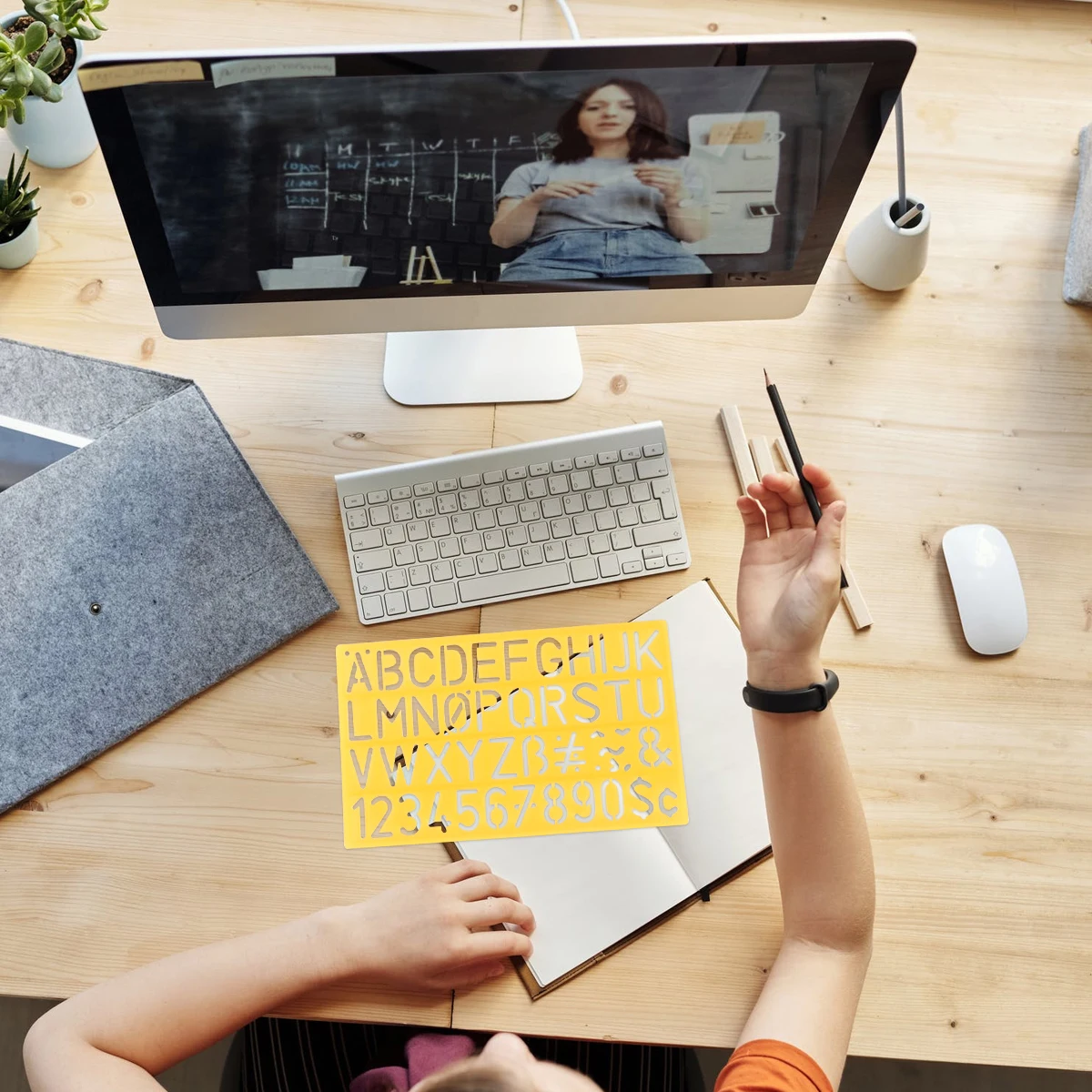 4 Pcs Letter Template Ruler Numbers Templates Kids Stencils for Drawing Puzzle Graffiti Rulers Small Alphabet