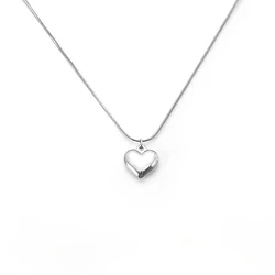 925 Sterling Silver Chain 40-75cm Cute Heart shape Pendant Necklace for Women Girls Wedding Party Souvenir Jewelry