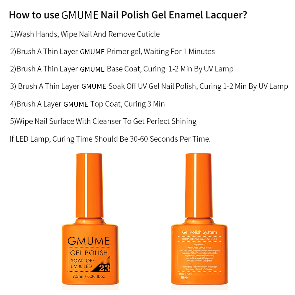 1pc 7,5ml Gel Nagellack Set Herbst Glanz Finish Semi Permanent Glitter Pailletten Nagellack Set Kit Soak Off uv Lack Nail art