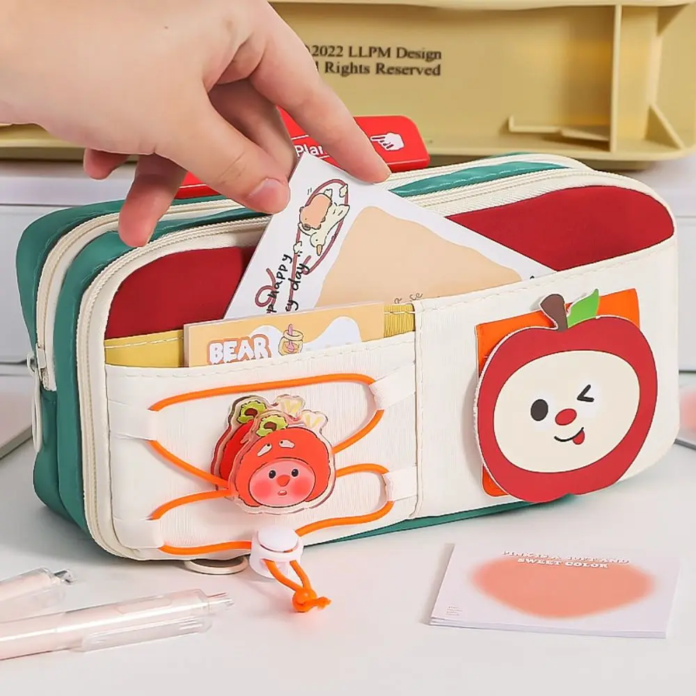 New Apple/Black Cat Pen Bag 10-layer Portable Pencil Case Large Capacity Pencil Box School Office