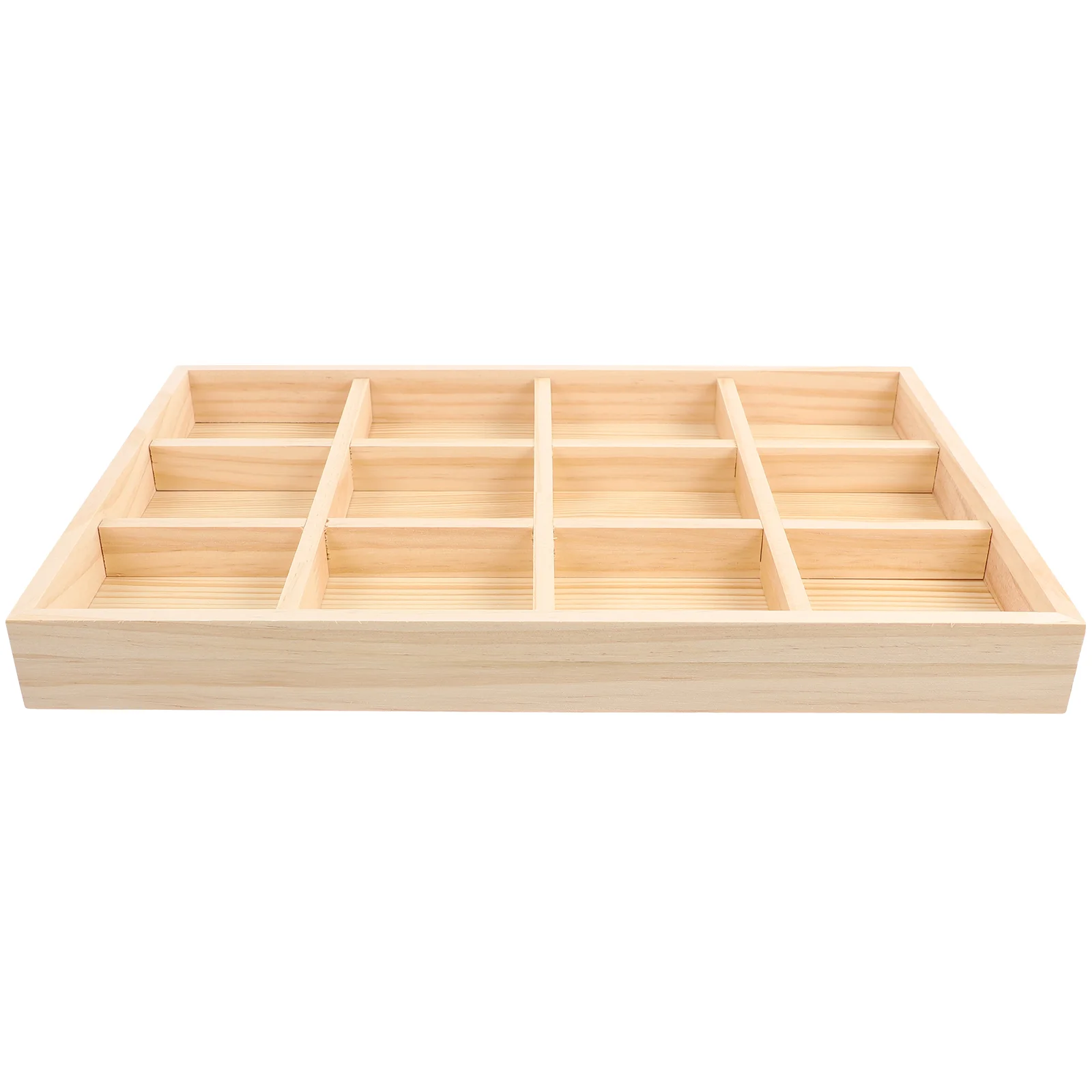 12 Grid Wood Jewelry Tray Vintage Wooden Storage Divider Trinket Storage Dish Drawer Desk Display Showcase Crafts Holder