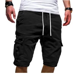 2024 new men's outdoor sports leisure multi-pocket cargo shorts casual quarter pants