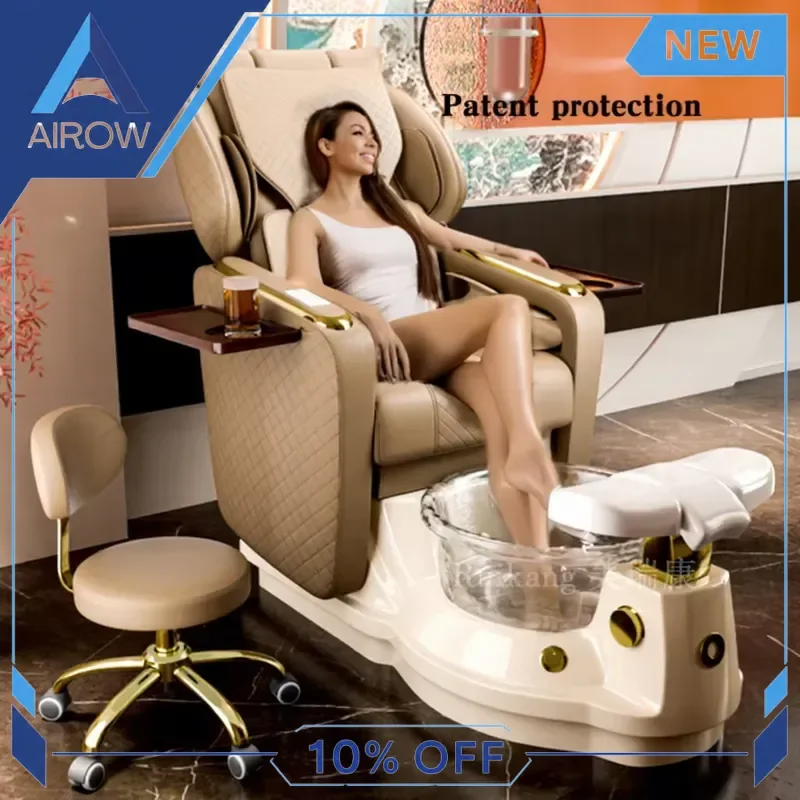 for Luxury Electric Pedicure Chair Modern Manicure Foot Spa Reclining Massage Nail Beauty Salon Furniture Professional Use