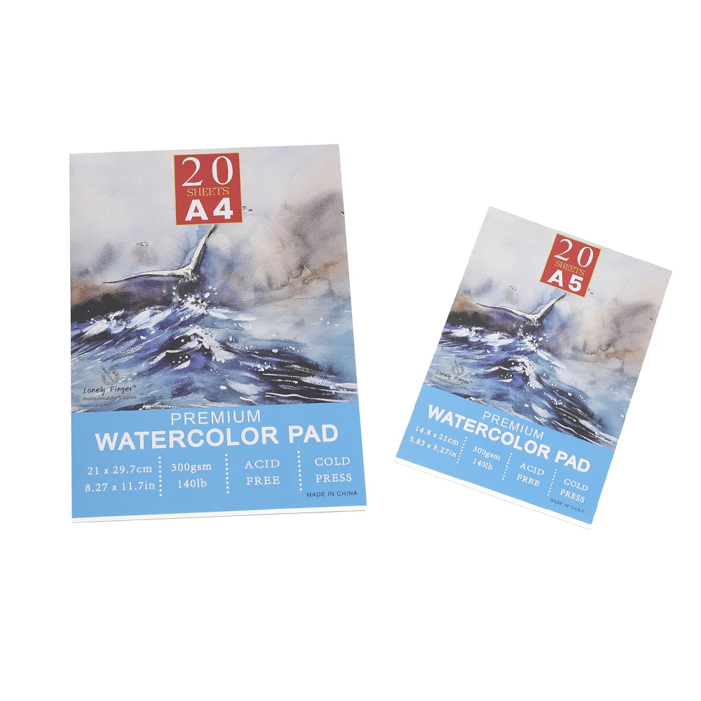 

A4/A5 Watercolor Paper Pad, 140lb/300gsm, 20 Sheets, Cold-Pressed, Acid-Free, Artist Paper for Adults and Students Painting