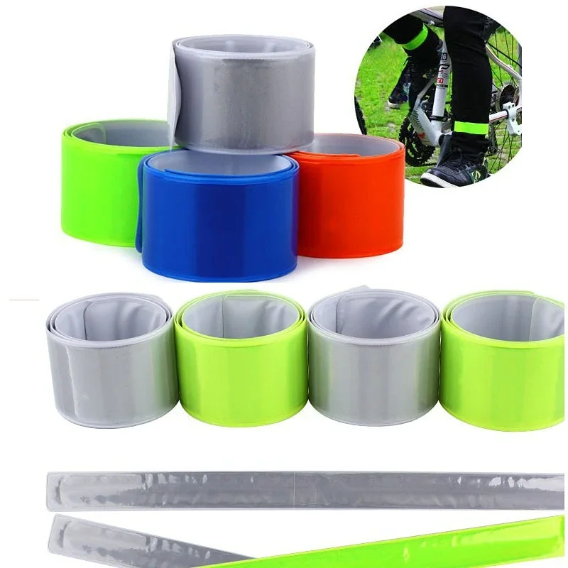 40cm Reflective Bracelet Slap Band Leg Straps Reflective Bracelets Safety Wrap Bracelet for Running Driving Safety
