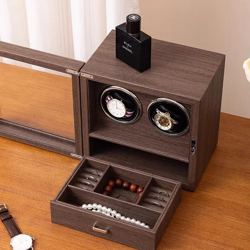 Single Mode Watch Winders 2 Slot Mechanical Watch Winding Device Automatic Rotating Shaker Multifunctional Jewelry Storage Box