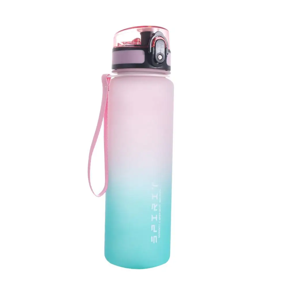 

PC 1 Liter Sports Water Bottle Gradient Color Portable Leak Proof Colorful Plastic Cup 500/800/1000ml Large Capacity
