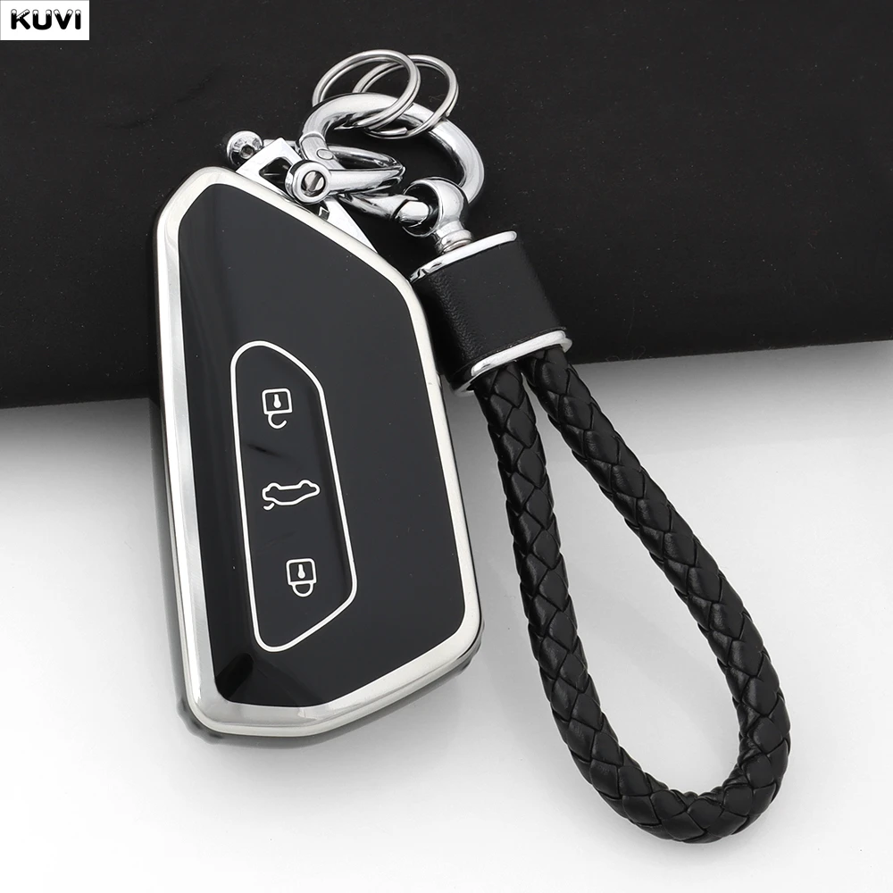 New TPU Car Smart Key Case Cover Shell Fob For VW Volkswagen Golf 8 MK8 2020 For Skoda Octavia A8 2021 Seat Leon MK4 Accessories