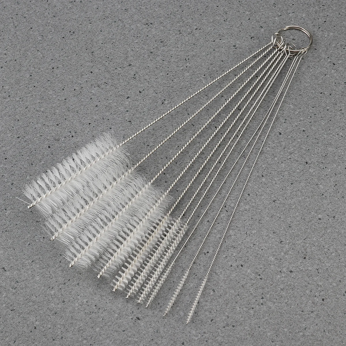 

10pcs Cleaning Brush 10 Diameter Nylon Tube Brushes Key Ring Design For Straw Keyboard Jewelry Cleaner Tool Nail Art Supplies