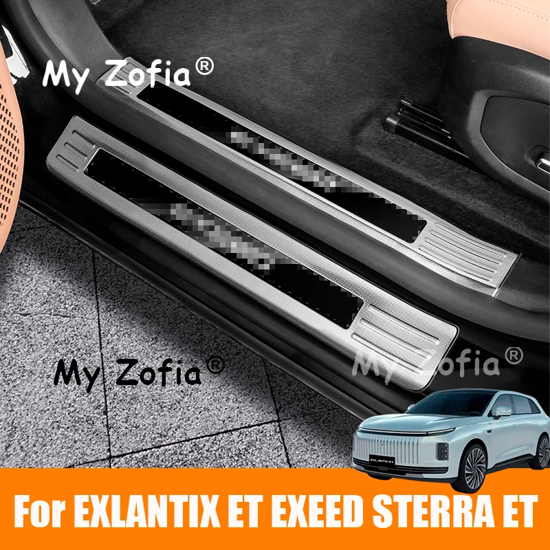 

For EXLANTIX ET EXEED STERRA ET 2024 2025 Car Stainless Door Sill Scuff Plate Pedal Entry Guard Protector Stickers Trim Parts