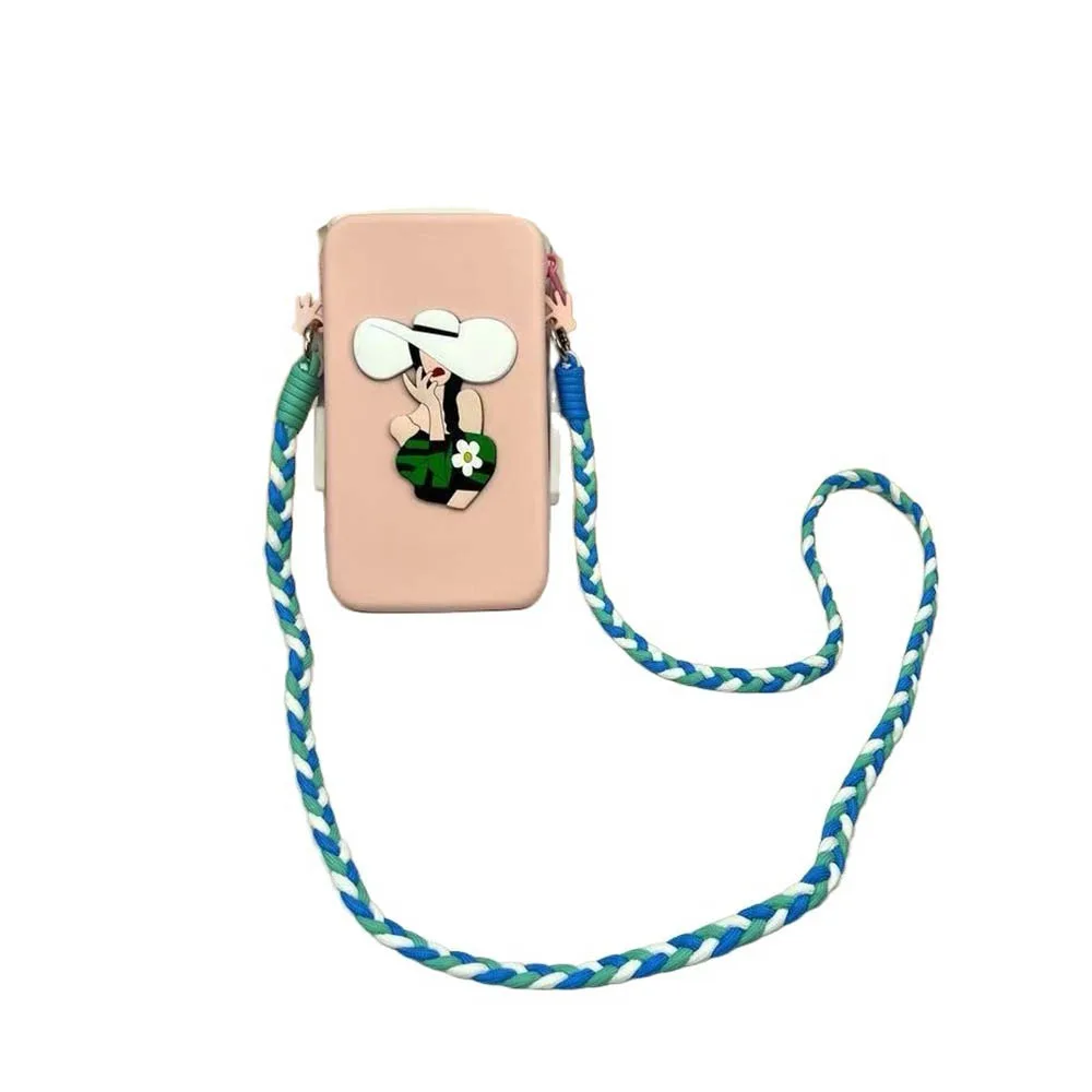 

Fashion Waterproof Silicone Crossbody Bag Large Capacity Anti-lost Mobile Phone Bag Zpper Lightweight Makeup Storage Bag Daily