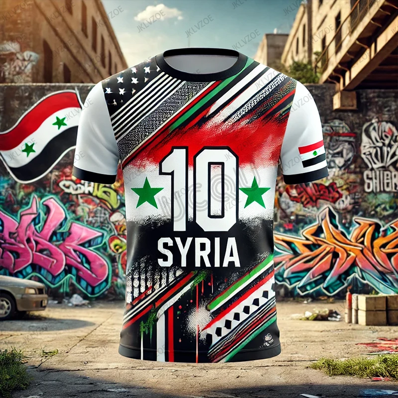 New 2025 Summer CHATGPT Designed Street Graffiti Sports Short Sleeve Syria10 Soccer Jersey Training Uniform Women Men T shirt