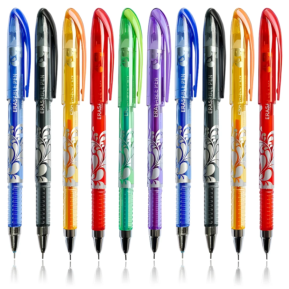 Japanese Erasable Gel Pens Colored Green Black Blue Purple Washable Handle Rod Pen Refills Kids School Office Journal Stationery