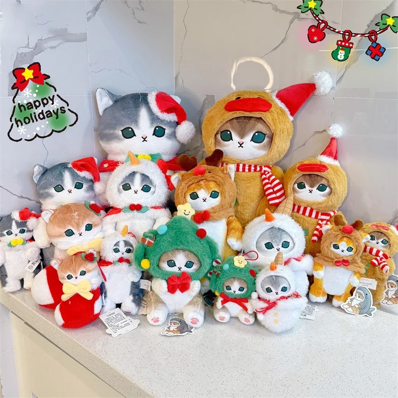 Authentic Mofusand Shark Cat Christmas Series Cat Fortune Sandy Limited Edition Plush Pendant Doll Toys Children Christmas Gifts