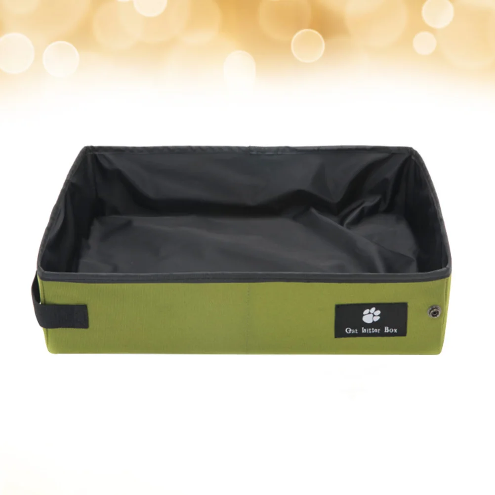 

Folding Waterproof Cat Litter Box For Pets Portable Dog Kitten Potty Training Pan Outdoor Indoor Use Green Size S