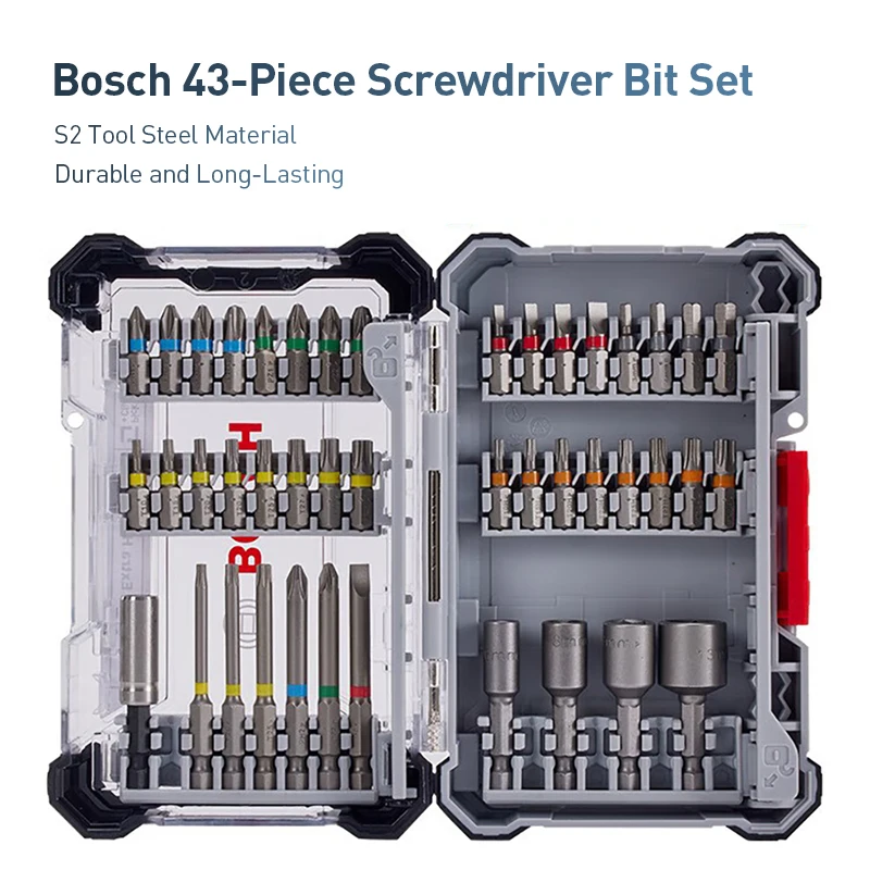  طقم لقم مفك براغي مكون من 43 قطعة من بوش، مجموعة لقم تشغيل الصدمات الاحترافية، ملحقات بوش #2