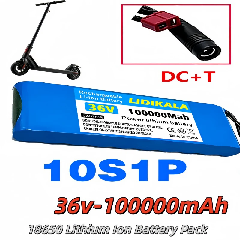 Batteria al litio 18650 per monopattino elettrico 36V 100000mAh 10S1P, batteria per monopattino elettrico 36V 500W, batteria 10S1P 36V ﻿