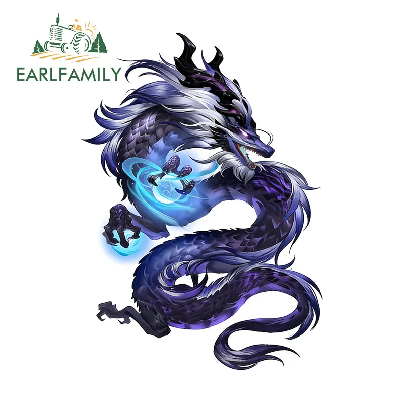 

EARLFAMILY Creative Dragon Anime Car Stickers Waterproof Luggage Laptop Decal Vinyl Material Custom Printing Helmet Decoration