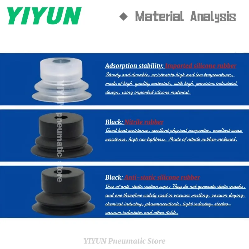 

M3x3-8.5M5x3/x6-9/10.5,M5x6/x11-11,M10-L72/L74,M8-L78/L80,YIYUN,Double-layer vacuum suction cup hardware head hardware rod ZP2