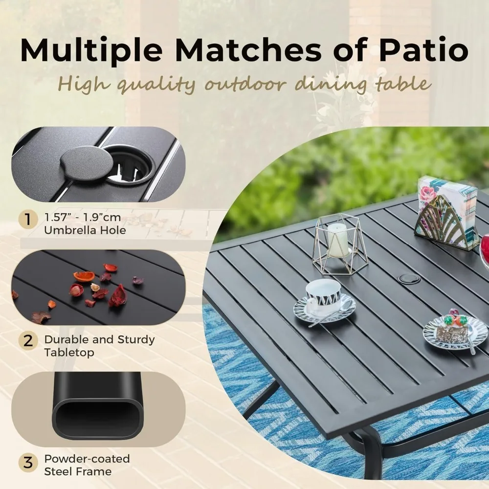 Juego de mesa y silla para terraza, juego de restaurante al aire libre para 4 personas, juego de restaurante al aire libre, 5 piezas