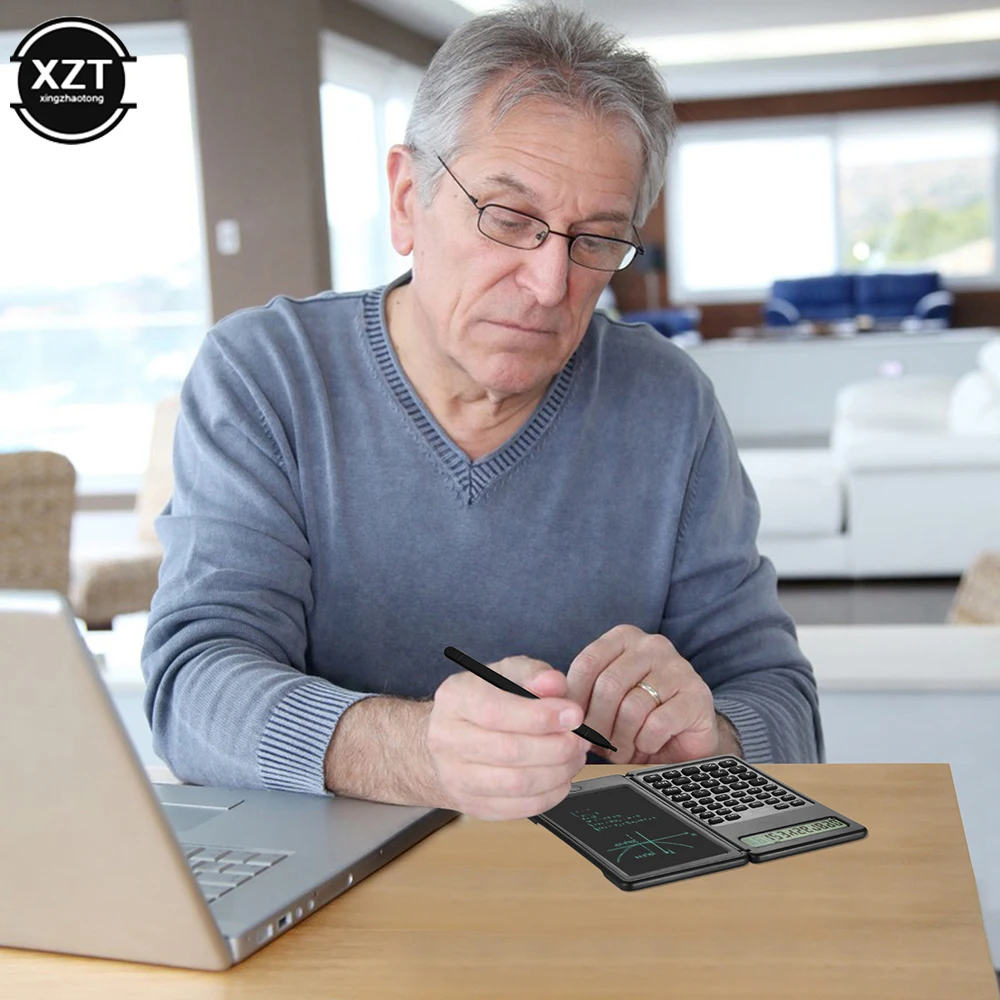 ポータブル計算機,6.5インチLCDディスプレイ,折りたたみ式,科学計算機,デジタル描画パッド,スタイラス付き