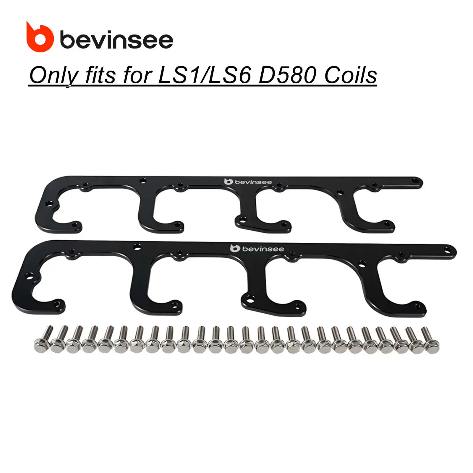 

BEVINSEE Aluminum Square Coil Brackets for LS1/LS6 D580 Coils, for Chevrolet Camaro for Corvette C5, for Pontiac Firebird