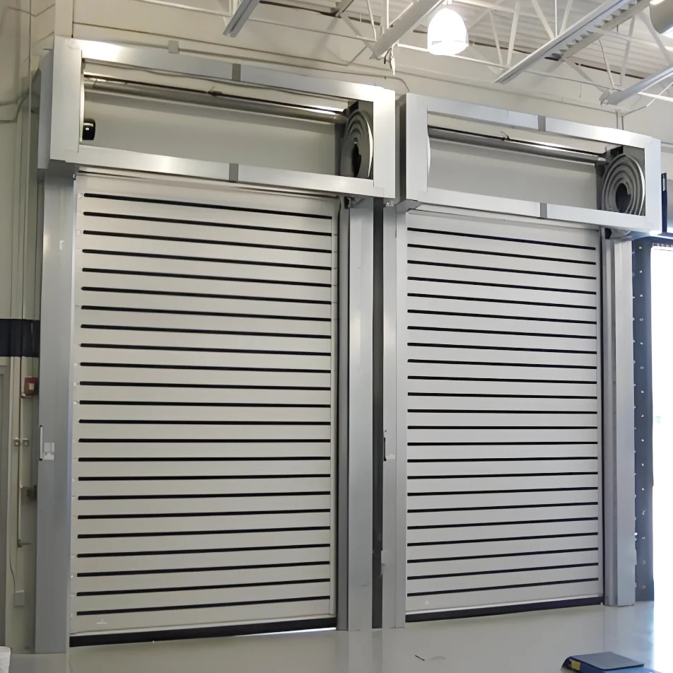 Industrial Safety Custom Spiral Hard Aluminum High-speed Rolling Shutter Door