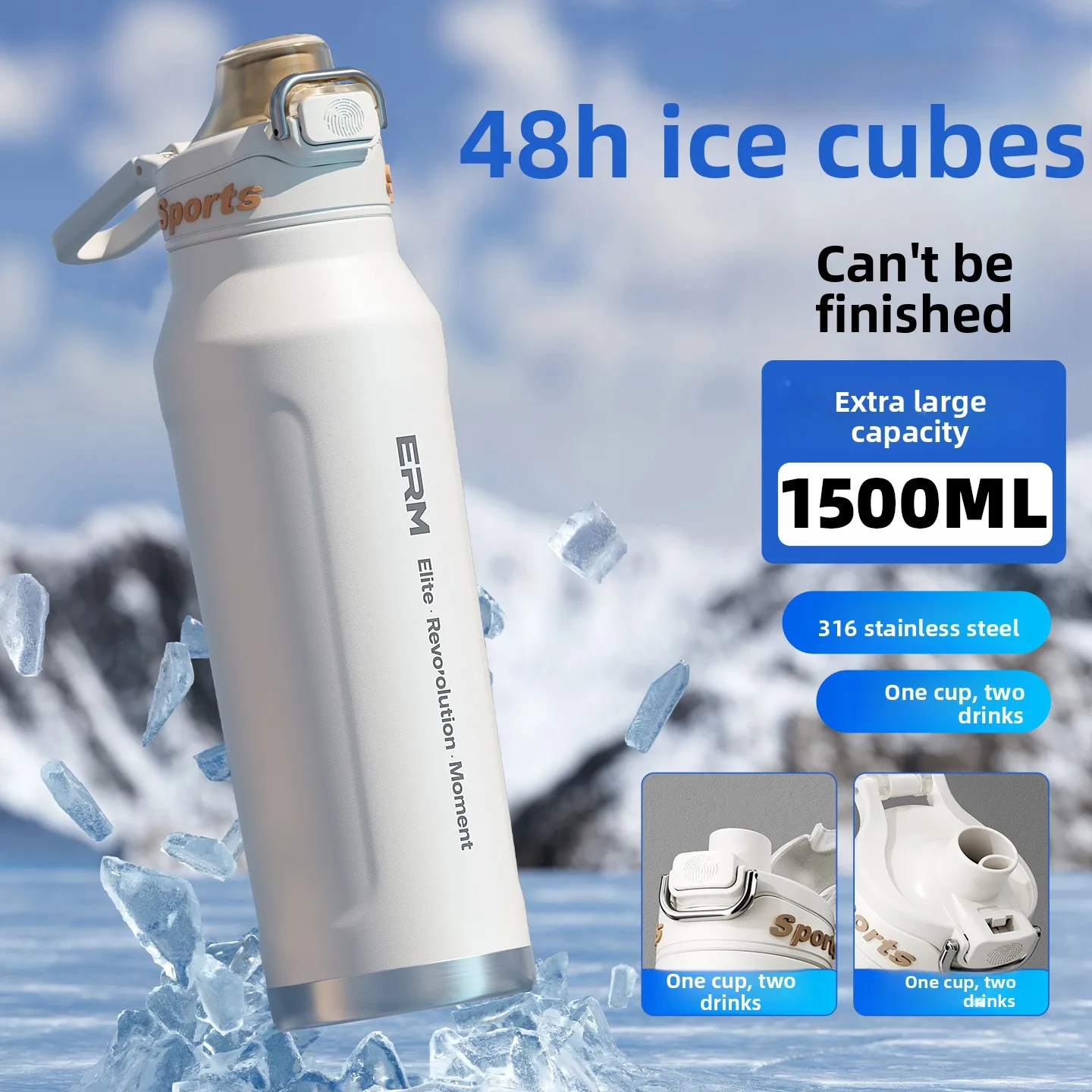 

Изолированная чашка для холодной воды из нержавеющей стали 316, портативная уличная студенческая спортивная бутылка для воды большой емкости