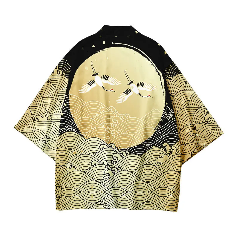 

3 To 14 Years Kids Kimono Japanese Traditional Costumes Boys Girl Fashion Kimono Haori Cardigan Jacket Children Beach Wear Cloak