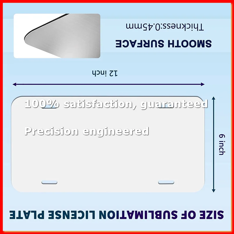 

14 Pack Sublimation License Plate Blanks, Thickness 0.65Mm Metal Automotive Sublimation License Plates Tag-A79M
