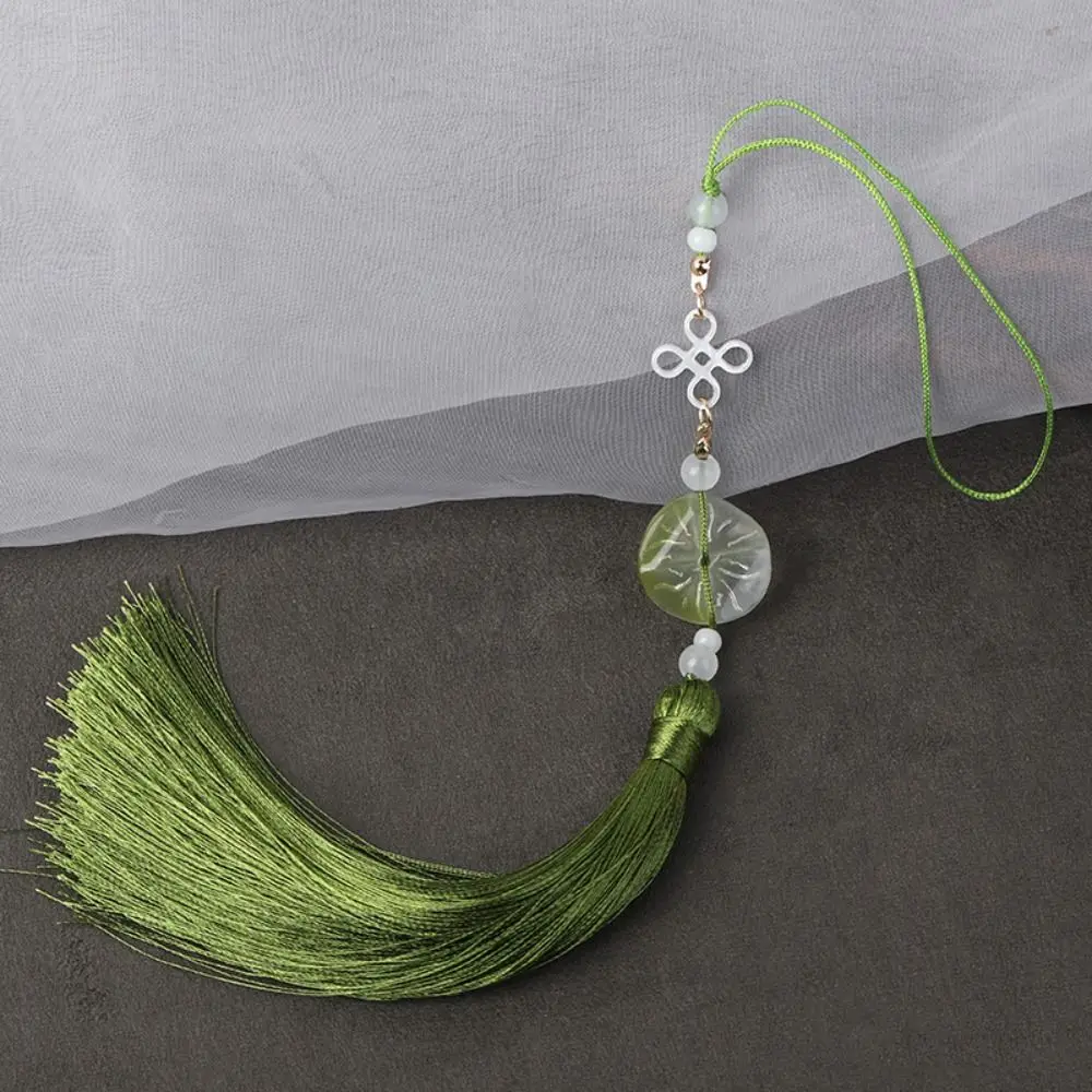

Imitation Jade Hanging Imitation Jade Lotus Pendant Jewelry Accessories Beads Hanfu Tassel Pendant Keychain Waist Pendant