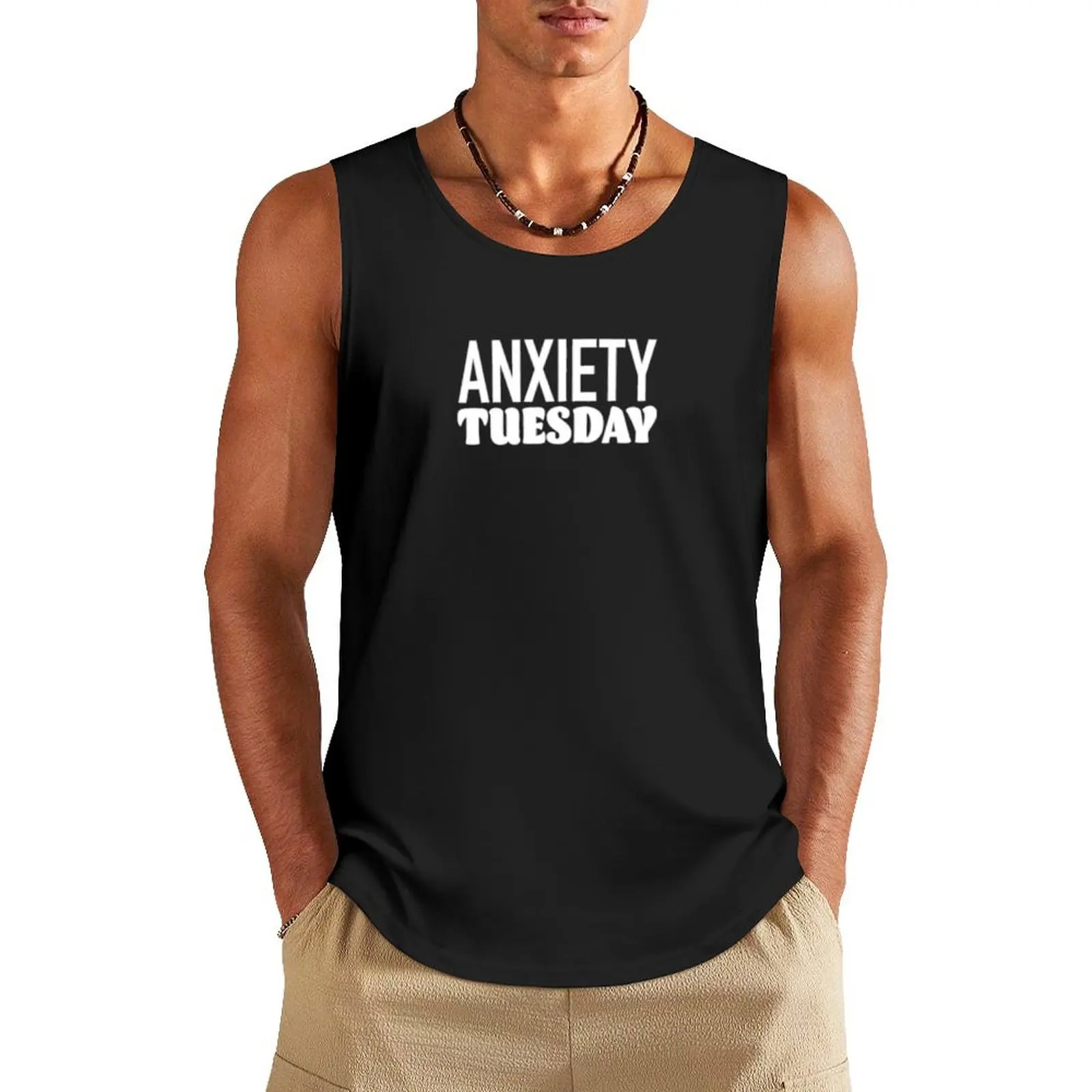 Anxiety Tuesday logo Tank Top gym t shirt men t shirt quick-drying t-shirt