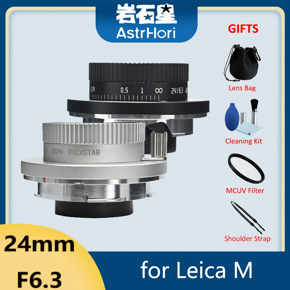 AstrHori 24mm F6.3 Full Frame Manual Focus Linkage Ranging Prime Hyperfocal Pancake Lens for Leica M Mount M1 M2 M3 M5 M10