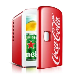 4L 12V/220V Coca-Cola Mini Multifunction Refrigerator Cosmetics Beer Beverage Cooler Warmer Dormitory Cooler Fridge for Car Home