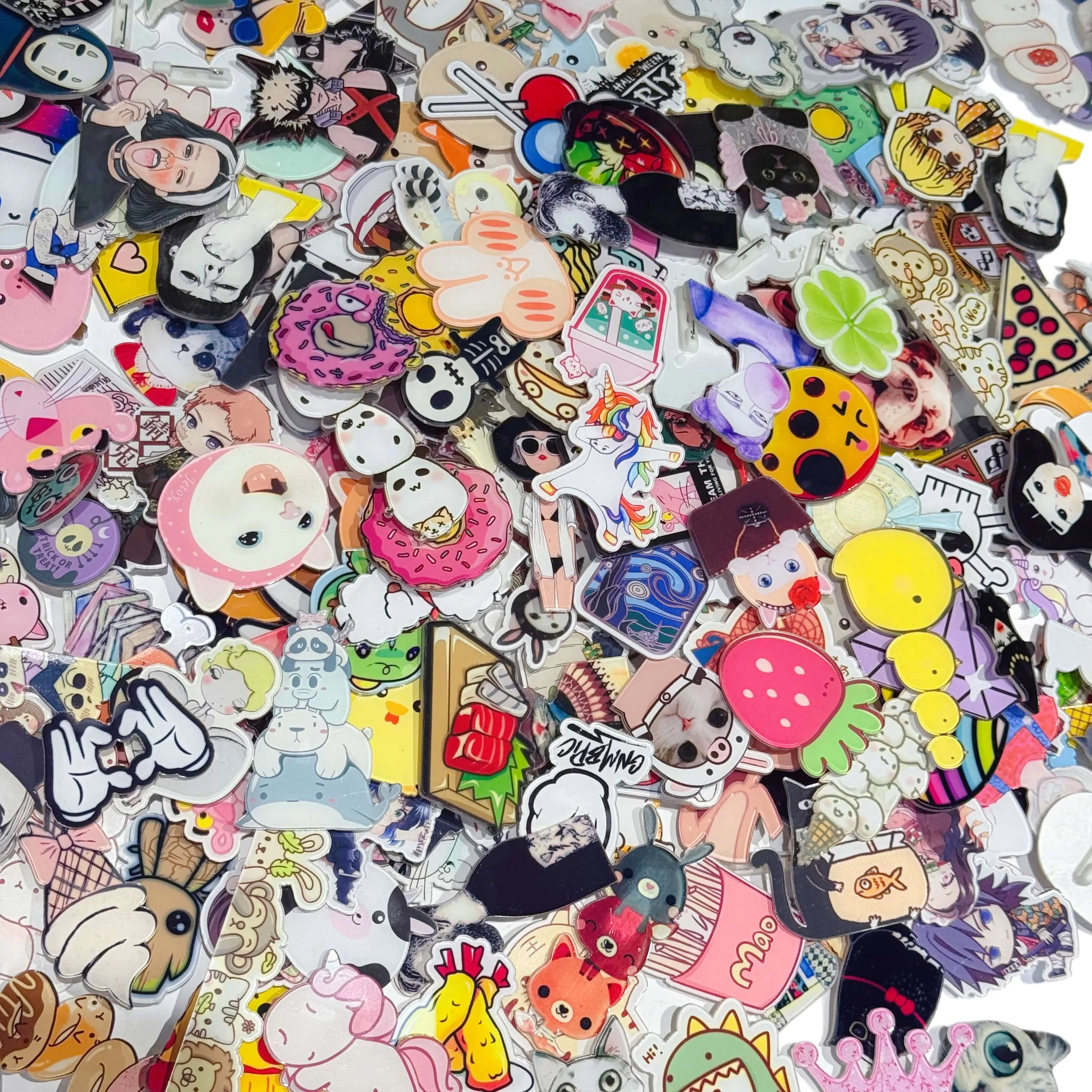 10-100PCS Diversity Random Badges Cute Acrylic Animal Badges Pins Decorative Clothing Bag Jackets Hat Backpacks For Women Gift