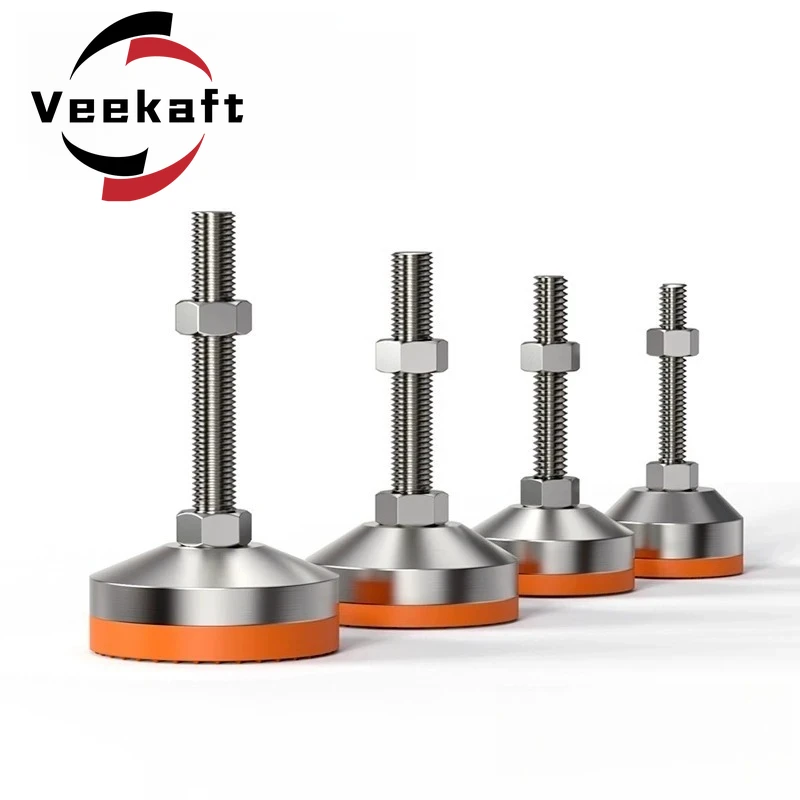 Podstawa regulowana M8 ze stali nierdzewnej 304, wytrzymała, antypoślizgowa, amortyzująca wstrząsy.