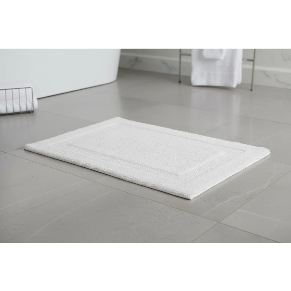 

Soft Cotton Bath Rug 50x30 Inch Non-Slip Backing, Hand Tufted Heavy Weight for Bathroom Kitchen SPA
