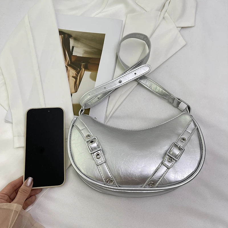 الموضة اليابانية Y2K أنثى تحت الإبط حقيبة بولي Leather جلدية فاخرة حقائب كتف المرأة فريدة من نوعها السيدات حقائب كروسبودي حقيبة يد صغيرة